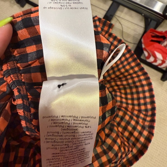 Ganni Ruffled Peplum Blouse with Puff Sleeves (EU 42/US L) - Picture 6 of 8